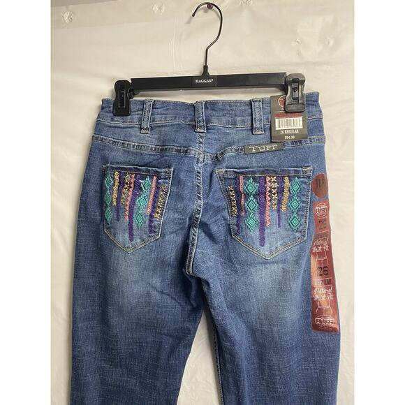 New Cowgirl Tuff Walk Free Jeans Straight Leg Boho Embroidered Western Size 26 - Picture 1 of 6